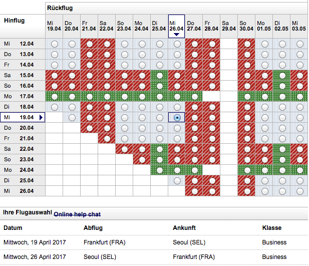 Seoul: Der Geheimtipp für Lufthansa First Class Awards kommt auch mit recht guter Meilenschnäppchen Verfügbarkeit für vier Personen daher.