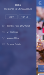 China Airlines App | Menü