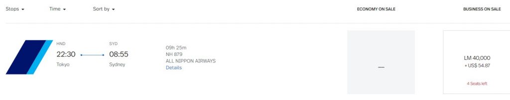 Avianca Lifemiles Sale ANA Australien