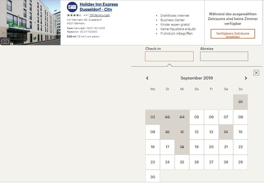 IHG Rewards Night Verfügbarkeit