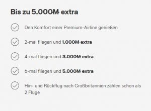 Miles and More Bonusmeilen