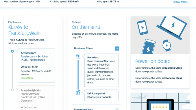 KLM - Flug-Guide Beispiel