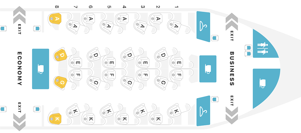 Turkish Airlines A350 Business Class (Foto von SeatGuru)